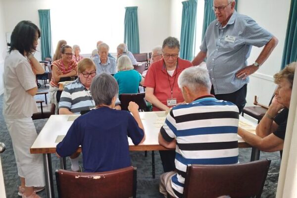 Playing board games at Dees