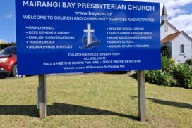 Mairangi Bay Presbyterian Church roadside sign